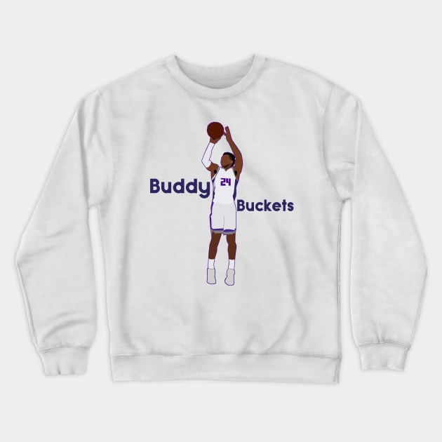 Buddy Hield "Buddy Buckets" - Sacramento Kings Crewneck Sweatshirt by xavierjfong